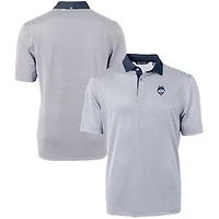 Men's Cutter & Buck  Navy/White UConn Huskies Big & Tall Virtue Eco Pique Micro Stripe Recycled Polo
