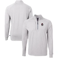 Men's Cutter & Buck  Heather Gray Georgia Bulldogs Big & Tall Adapt Eco Knit Quarter-Zip Pullover Top