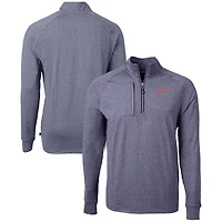 Men's Cutter & Buck  Heather Navy UConn Huskies Big & Tall Adapt Eco Knit Quarter-Zip Pullover Top