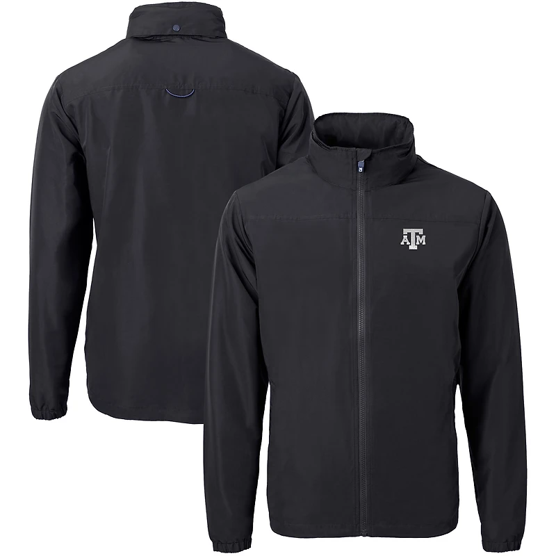 Men's Cutter & Buck  Black Texas A&M Aggies Big & Tall Charter Eco Knit Recycled Full-Zip Jacket