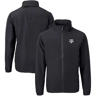 Men's Cutter & Buck  Black Texas A&M Aggies Big & Tall Charter Eco Knit Recycled Full-Zip Jacket
