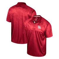 Men's Colosseum Red Houston Cougars Honeycomb Raglan Polo
