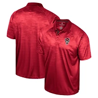 Men's Colosseum Red NC State Wolfpack Honeycomb Raglan Polo