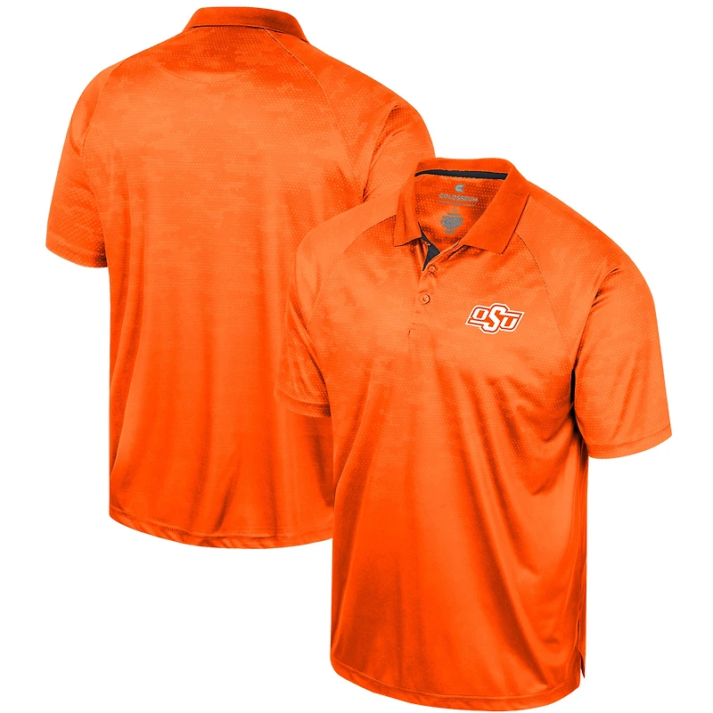 Men's Colosseum Orange Oklahoma State Cowboys Honeycomb Raglan Polo