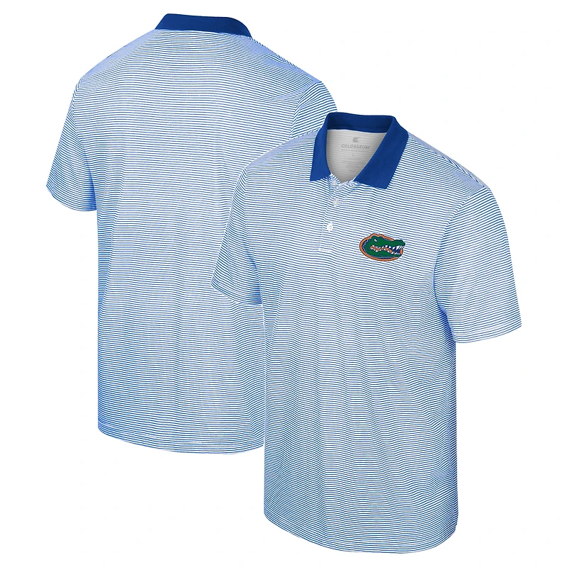 Men's Colosseum White/Royal Florida Gators Print Stripe Polo