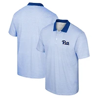 Men's Colosseum White/Royal Pitt Panthers Print Stripe Polo