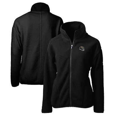 Women's Cutter & Buck  Black Baltimore Ravens Helmet Logo Cascade Eco Sherpa Full-Zip Fleece Jacket