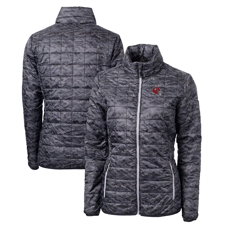 Women's Cutter & Buck  Black Kansas City Chiefs Helmet Logo Rainier PrimaLoft Eco Insulated Full-Zip Puffer Jacket