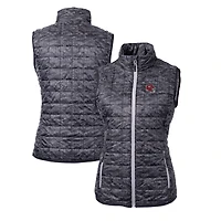 Women's Cutter & Buck  Black Kansas City Chiefs Helmet Logo Rainier PrimaLoft Eco Insulated Full-Zip Puffer Vest
