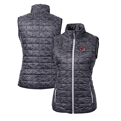 Women's Cutter & Buck  Black Kansas City Chiefs Helmet Logo Rainier PrimaLoft Eco Insulated Full-Zip Puffer Vest