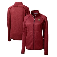 Women's Cutter & Buck  Scarlet San Francisco 49ers Helmet Logo Mainsail Sweater-Knit Full-Zip Jacket