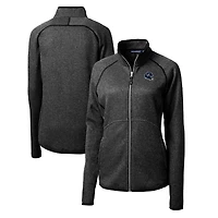 Women's Cutter & Buck  Charcoal Houston Texans Helmet Logo Mainsail Sweater-Knit Full-Zip Jacket