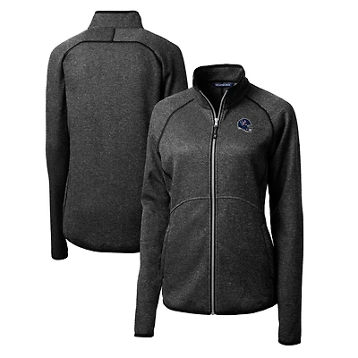 Women's Cutter & Buck  Charcoal Houston Texans Helmet Logo Mainsail Sweater-Knit Full-Zip Jacket