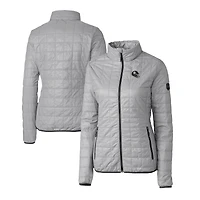 Women's Cutter & Buck  Gray Pittsburgh Steelers Helmet Logo Rainier PrimaLoft Eco Insulated Full-Zip Puffer Jacket