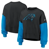 Women's Nike Black Carolina Panthers Oversized Phoenix Fleece Sweatshirt
