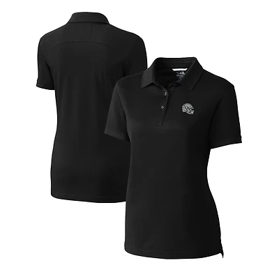 Women's Cutter & Buck  Black Las Vegas Raiders Helmet Logo Advantage DryTec Tri-Blend Pique Polo