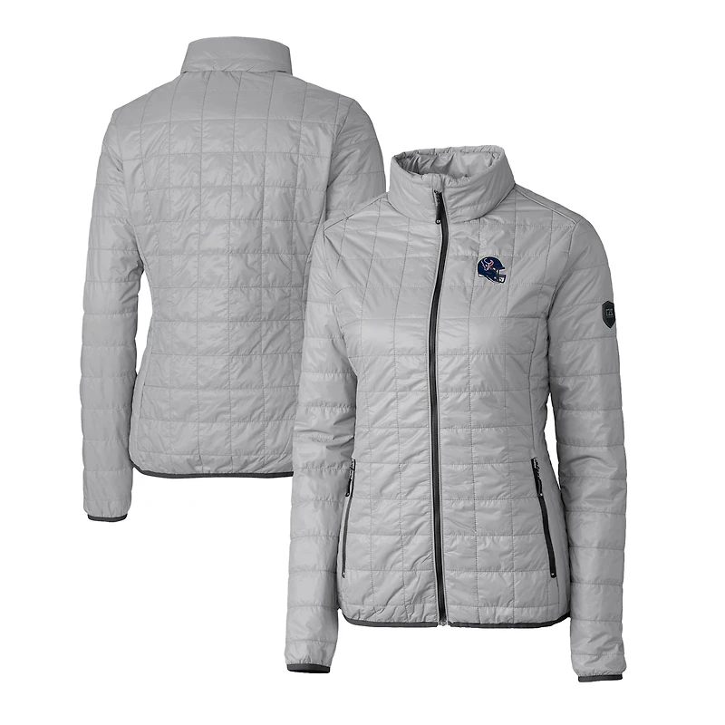 Women's Cutter & Buck  Gray Houston Texans Helmet Logo Rainier PrimaLoft Eco Insulated Full-Zip Puffer Jacket