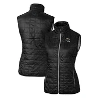 Women's Cutter & Buck  Black Baltimore Ravens Helmet Logo Rainier PrimaLoft Eco Insulated Full-Zip Puffer Vest