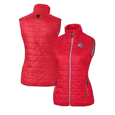 Women's Cutter & Buck  Red Buffalo Bills Helmet Logo Rainier PrimaLoft Eco Insulated Full-Zip Puffer Vest