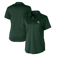 Women's Cutter & Buck  Green Green Bay Packers Helmet Logo DryTec Prospect Textured Stretch Polo
