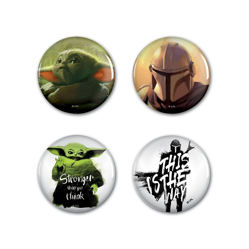 WinCraft The Mandalorian 4-Pack Button Set