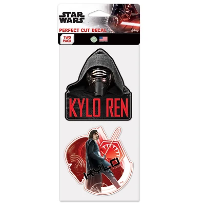 WinCraft Kylo Ren Star Wars 2-Pack 4" x 8" Perfect Cut Decal Set