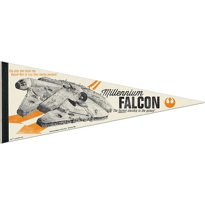 WinCraft  Star Wars 12" x 30" Millennium Falcon Premium Pennant