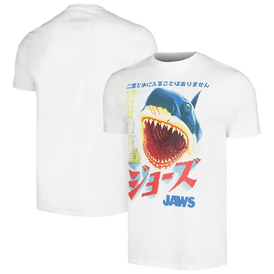 Men's Ripple Junction  White Jaws Kanji Poster T-Shirt