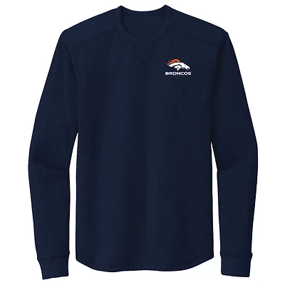 Men's Dunbrooke Navy Denver Broncos Cavalier Thermal Long Sleeve T-Shirt
