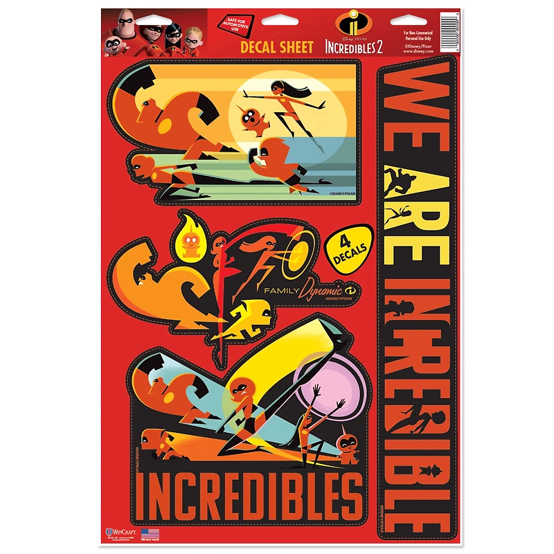 WinCraft  The Incredibles 11" x 17" Multi-Use Decal Sheet