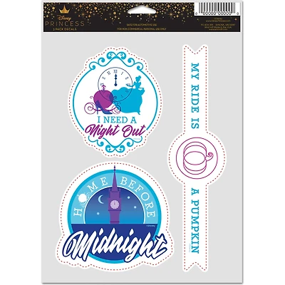 WinCraft Disney Princess Cinderella 3-Pack Multi-Use Decal Set