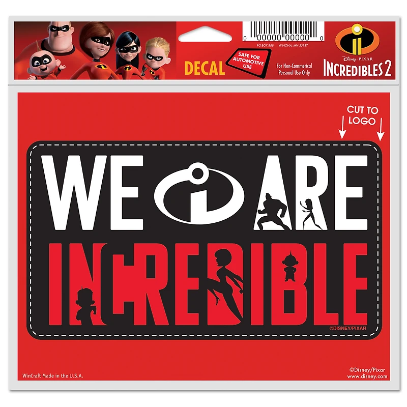WinCraft The Incredibles 5" x 6" Multi-Use Decal