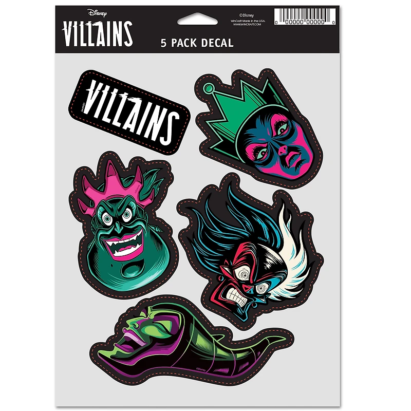 WinCraft Disney Villains  3-Pack Multi-Use Decal Set