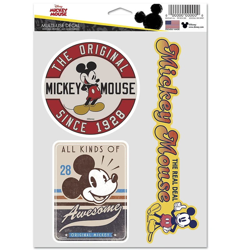 WinCraft Mickey & Friends Mickey Mouse 3-Pack Multi-Use Decal Set