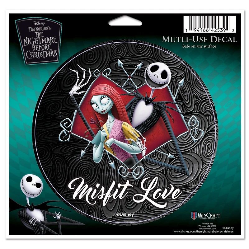 WinCraft Jack Skellington, Sally The Nightmare Before Christmas 5" x 6" Multi-Use Decal