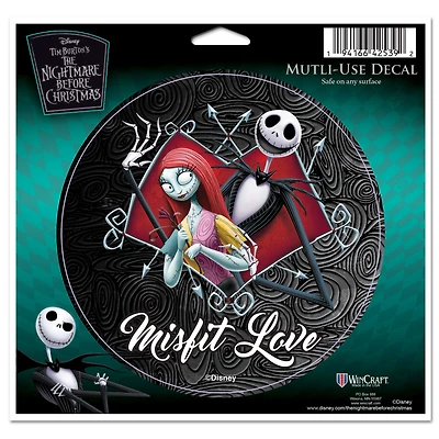 WinCraft Jack Skellington, Sally The Nightmare Before Christmas 5" x 6" Multi-Use Decal