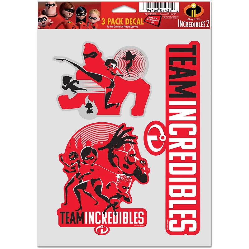 WinCraft The Incredibles  3-Pack Multi-Use Decal Set