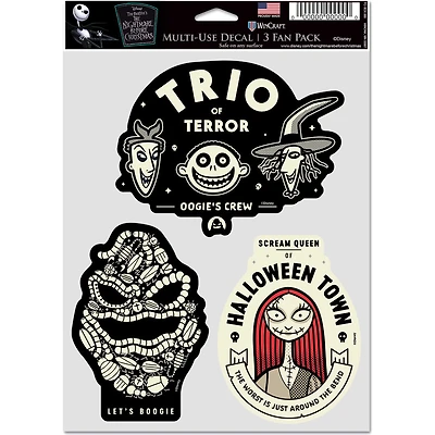 WinCraft The Nightmare Before Christmas  3-Pack Multi-Use Decal Set