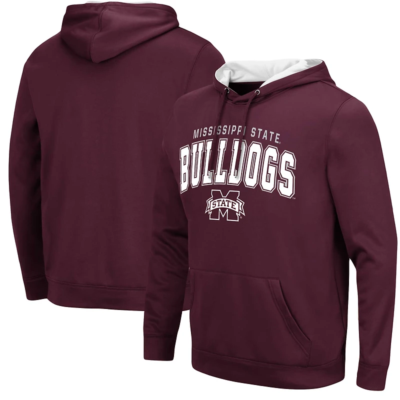 Men's Colosseum Maroon Mississippi State Bulldogs Resistance Pullover Hoodie