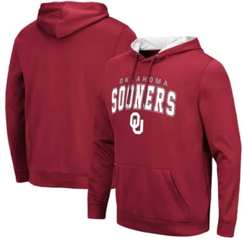 Men's Colosseum Crimson Oklahoma Sooners Resistance Pullover Hoodie