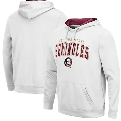 Men's Colosseum White Florida State Seminoles Resistance Pullover Hoodie
