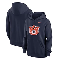 Women's Nike  Navy Auburn Tigers Wordmark Club Fleece Pullover Hoodie