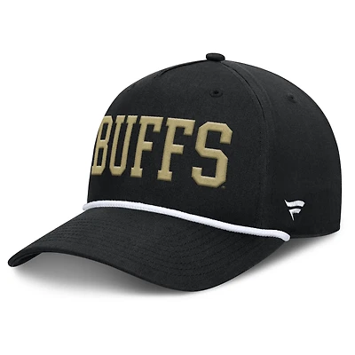 Men's Fanatics  Black Colorado Buffaloes Foul Ball Rope Adjustable Hat