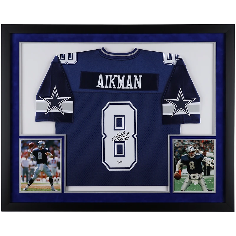 Troy Aikman Dallas Cowboys Autographed Framed Navy Alternate Mitchell & Ness Authentic Jersey with "HOF '06" Inscription