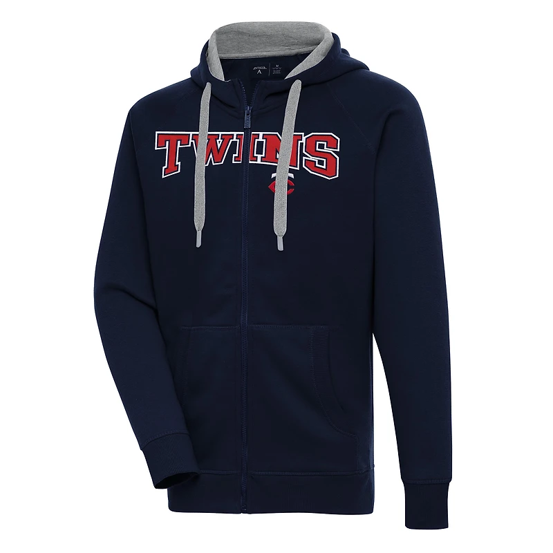 Men's Antigua Navy Minnesota Twins Victory Full-Zip Hoodie