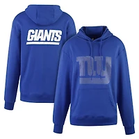 Women's Cuce Royal New York Giants Rhinestone Logo Wordmark Pullover Hoodie