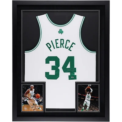 Paul Pierce Boston Celtics Autographed Deluxe Framed Mitchell & Ness 2007-08 White Authentic Jersey
