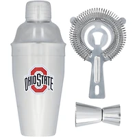 The Memory Company Ohio State Buckeyes Stainless Steel Shaker, Strainer & Jigger Set
