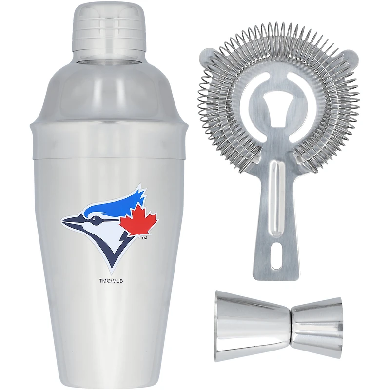 The Memory Company Toronto Blue Jays Stainless Steel Shaker, Strainer & Jigger Set