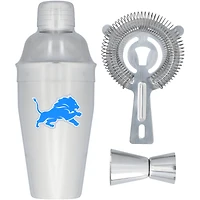 The Memory Company Detroit Lions Stainless Steel Shaker, Strainer & Jigger Set